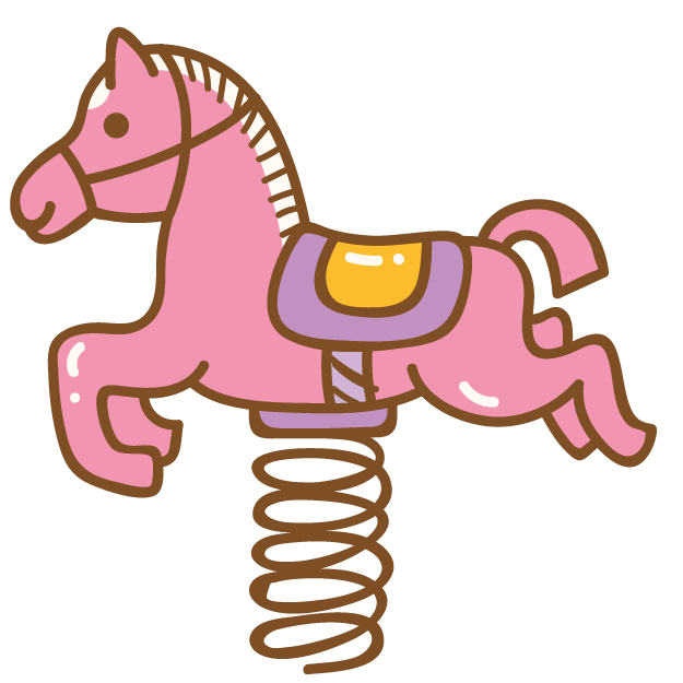 ilustración de un caballo rosa